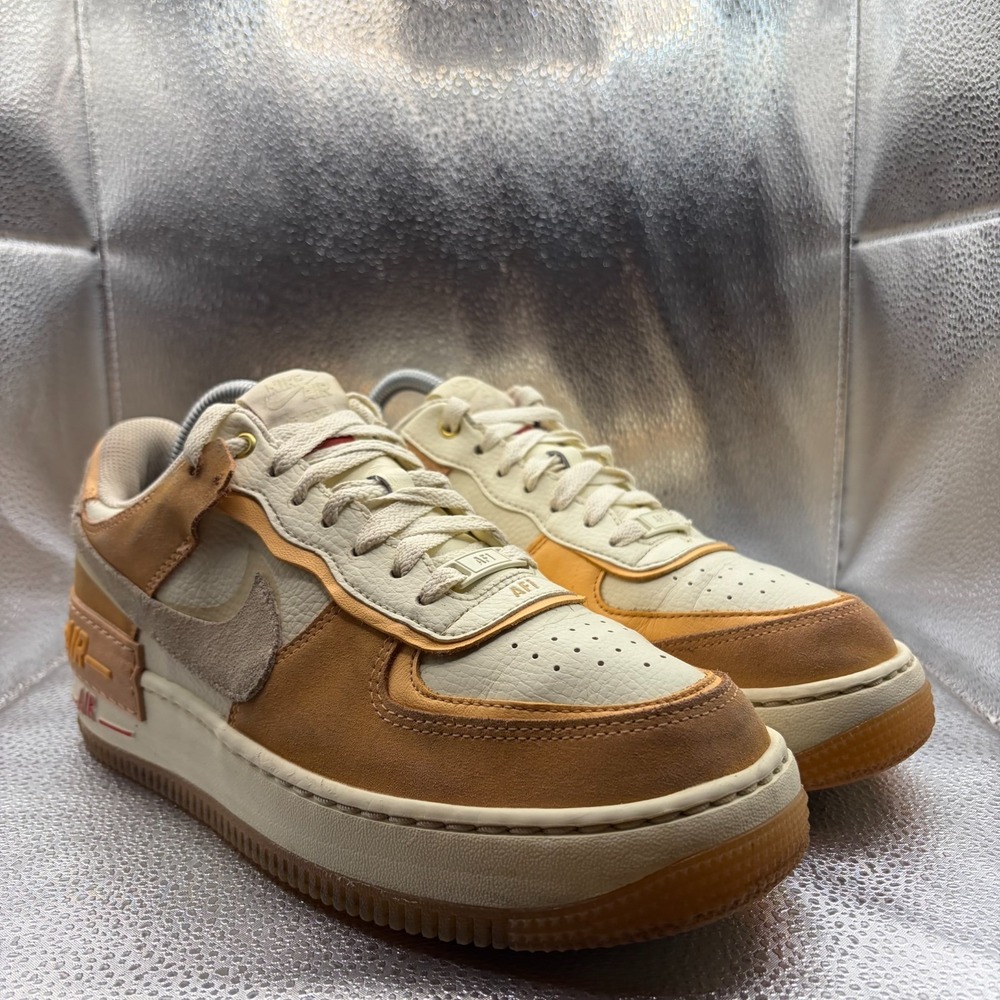Size 9 Nike Air Force 1 Shadow Cashmere Orange Chalk Womens Shoes DM8157-700